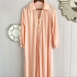 Vintage Pink/Peach Silky Long Nightgown